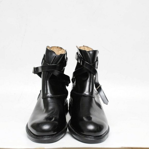 Vintage Black Leather Harness Beatle Ankle Boots Mens 10 E Made in USA Gumsole main image 5